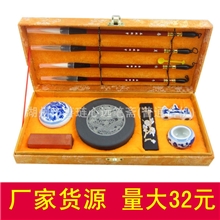 厂家货源文房四宝批发湖州毛笔砚台墨条块礼品套装书法国画礼盒