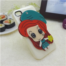 J032厂家直销长发女孩苹果iphone手机贴卡通镜子