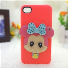 J076厂家直销亚克力卡通折叠镜子iphone手机DIY贴钻小米奇