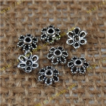 复古配件藏银饰品DIY配件藏银配件批发小花托A01864