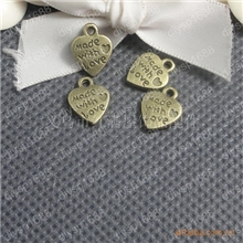 A1248古青0.67克复古爱心配饰DIY饰品ZAKKA配件100个/包