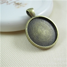 手工复古时光宝石底托挂件diy饰品材料合金配件25mm5.4克