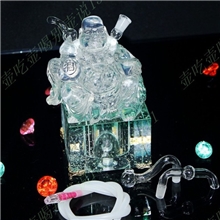 水晶透明弥勒佛烟壶烟具冰壶全套配件
