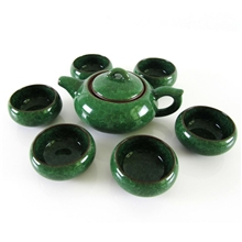 挑战超低价台湾冰裂釉茶具茶杯整套功夫茶具深绿冰裂纹
