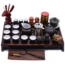特价紫砂功夫茶具带实木茶盘套装茶壶茶杯陶瓷茶具茶海整套