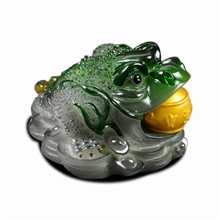 茶宠招财大金蟾变色茶宠摆件茶道配件茶玩泡茶玩偶树脂