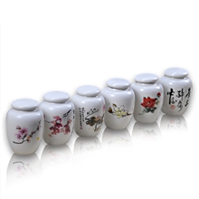 【特价】德化陶瓷厂直销特小直罐手绘梅花茶叶罐6色可选批发
