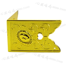 包直角花:中西式木棺材配件木寿材镀金黄直角边饰塑料花片