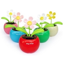 太阳能自动摇摆太阳花/太阳能苹果花汽车饰品汽车摆件摆设