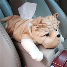 新款可爱创意哈皮狗狗纸巾盒汽车内饰品车用抽纸盒汽车用品