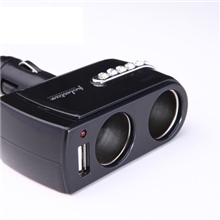 供应USB点烟器可充iphone一分二一拖二可旋转插头不带线