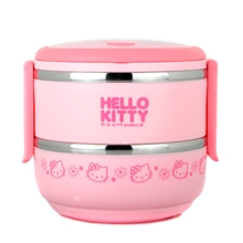 HelloKitty单层双层饭盒凯蒂猫防漏可爱卡通创意午餐饭盒批发