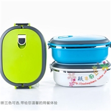 不锈钢方形防漏保温饭盒900ML防漏手提饭盒学生单位食堂饭盒