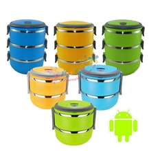 中国好资源不锈钢保温韩式二层三层组合食格便当礼品赠品防漏饭盒