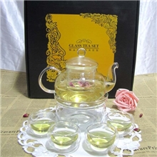 玻璃花茶具套装耐热花茶壶杯泡茶器双层茶杯送礼礼品赠品
