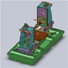 双主轴卧式加工中心HMC800S2配FANUC系统