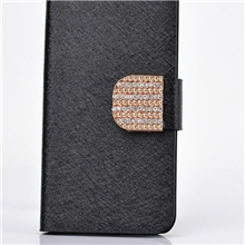 苹果5SIPHONE5/5S蚕丝纹带钻扣镶钻防摔批发电镀金壳手机保护皮套