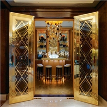 售楼部豪华金色大门不锈钢酒店大门不锈钢别墅钛金门不锈钢门