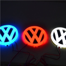最新4D车标3D大众宝来速腾迈腾POLO途观LED自发光车标灯