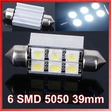 供应宝马奔驰速腾CANBUS解码双尖39MM-6SMD阅读灯后箱灯牌照灯
