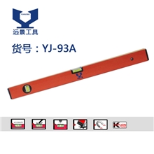 YJ-93A铝合金水平尺水平测量工具水平仪/可带磁性铝/白/红/黄/蓝