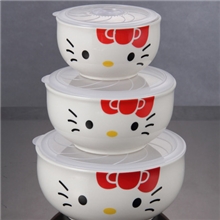 〖厂家供应〗优质HELLOKT系列餐具陶瓷卡通保鲜碗卡通餐具