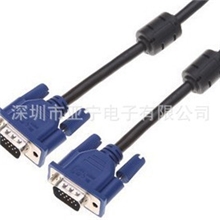 电脑周边配件批发1.5米兰色头VGA公/公3+5连接线[双磁环]