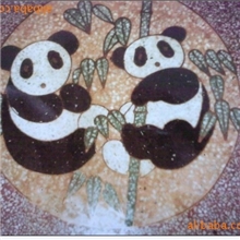 厂家直销水磨石地面铜条花.塑料花.玻璃花熊猫抱竹
