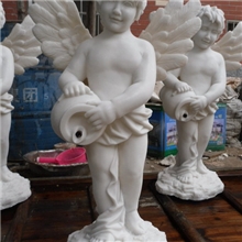 仿汉白玉雕塑小天使流水