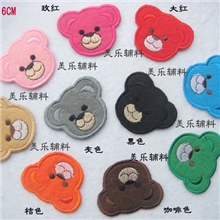 小熊头布贴绣花贴衣服补丁贴手机包背胶贴刺绣修补贴工厂