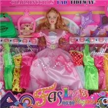 芭比混批,玩具混批,10件套娃衣套装,玩具熊吊件,粉红婚纱,芭芘