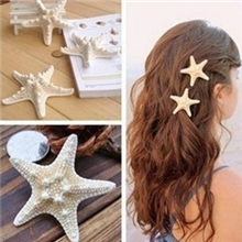 爆款韩版首饰手工森林系海边度假女王发夹天然真海星边夹2元店