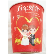 婚庆用品红包请柬结婚纸杯纸杯-百年好合（红）