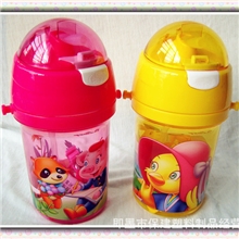 大批量供应杰贝.400ml儿童超可爱糖果色水杯塑料水杯创意吸管杯