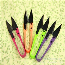永康安可信厂家彩色塑柄纱剪十字绣小剪刀五金工具u型小线剪