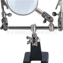 厂家供应三只手放大镜/辅助夹放大镜65MM中性彩盒包装