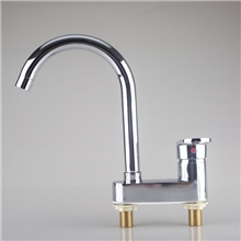 高档低价批发厨房水龙头新板凳双联式简约大方
