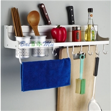 厨房挂件厨房置物架刀架太空铝挂件背后插刀60cm双杯