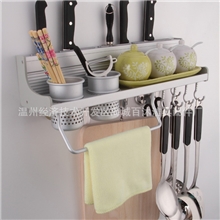 50cm双杯厨房挂件刀架厨房置物架太空铝挂件调味品架