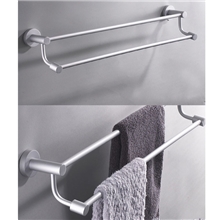 批发供应586上下双杆太空铝挂件毛巾挂双杆毛巾架大圆座