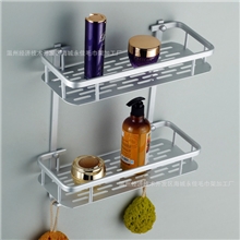 8023太空铝方形双层铝板置物架浴室转角架卫生间洗浴用品收纳