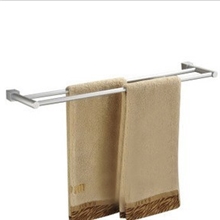 太空铝方脚双杆毛巾架浴室卫浴挂件