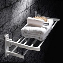 太空铝浴巾架折叠浴巾架活动毛巾架带钩太空铝挂件