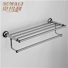 全铜浴巾架欧款圆滑卫生间双层高低毛巾杆五金挂件浴室毛巾架杆