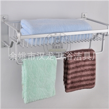 汉龙卫浴厂提供定制毛巾架实心料加厚五金挂件网篮浴巾架置物架