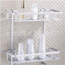 厂家直销空铝实心铝板长方双层带勾浴室置物架