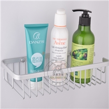 直销太空铝皂网单层长方金属置物架40开口长方卫生间浴室储物架