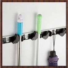 7888&mdash;太空铝可移动拖把架扫把架拖布架塑料架子拖把挂钩