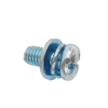 组合件、十一字槽小盘头螺钉+平垫圈+弹簧垫圈GB/T9074.8蓝白
