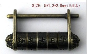 文字密码锁仿古锁挂锁老式锁具古董锁五轮古锁小铜锁